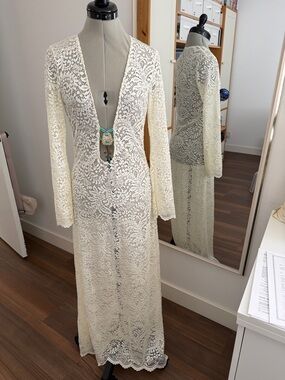 NEW Ivory Lace Swim Cover-Up Maxi